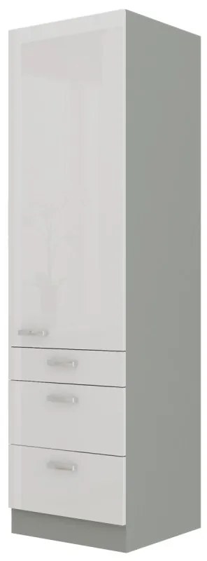 Dulap de bucătărie pentru alimente Brunea 60 DKS-210 3S 1F (gri + alb lucios). 1024994
