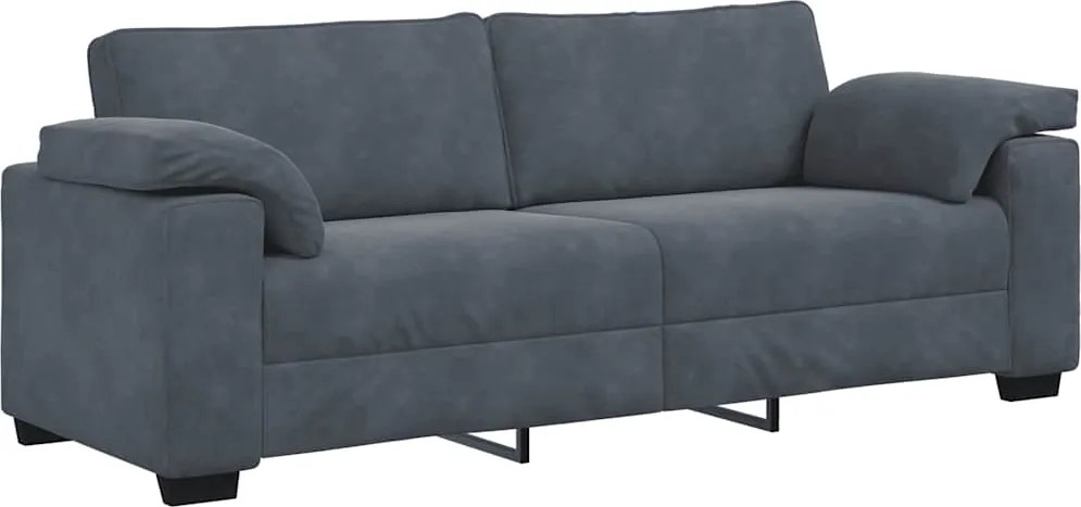 vidaXL Canapea cu 3 locuri gri închis 220x77x82 cm catifea