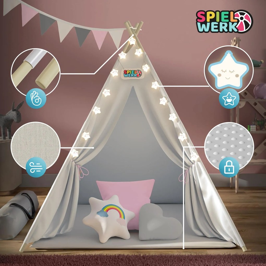 Deuba Cort copii Teepee 160x120x120cm - roz