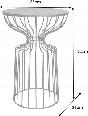 Masuta auxiliara design unicat Variation 50cm, negru