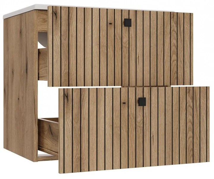 Dulap sub lavoar Terca 1 60 (stejar evoke) (cu lavoar). 1133036