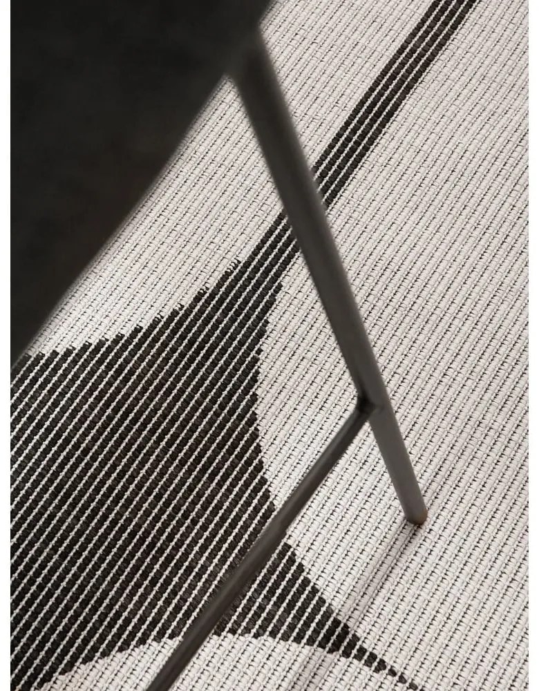 Covor pentru exterior și interior alb-negru rotund ø 160 cm Duet Bowen – NORTHRUGS