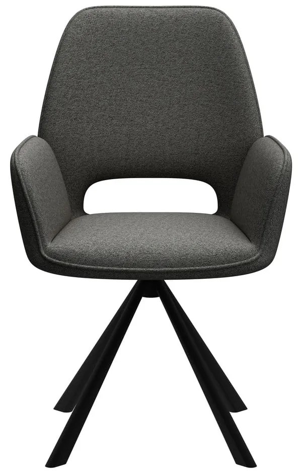 Scaun de sufragerie gri închis cu cotiere Graham – Actona