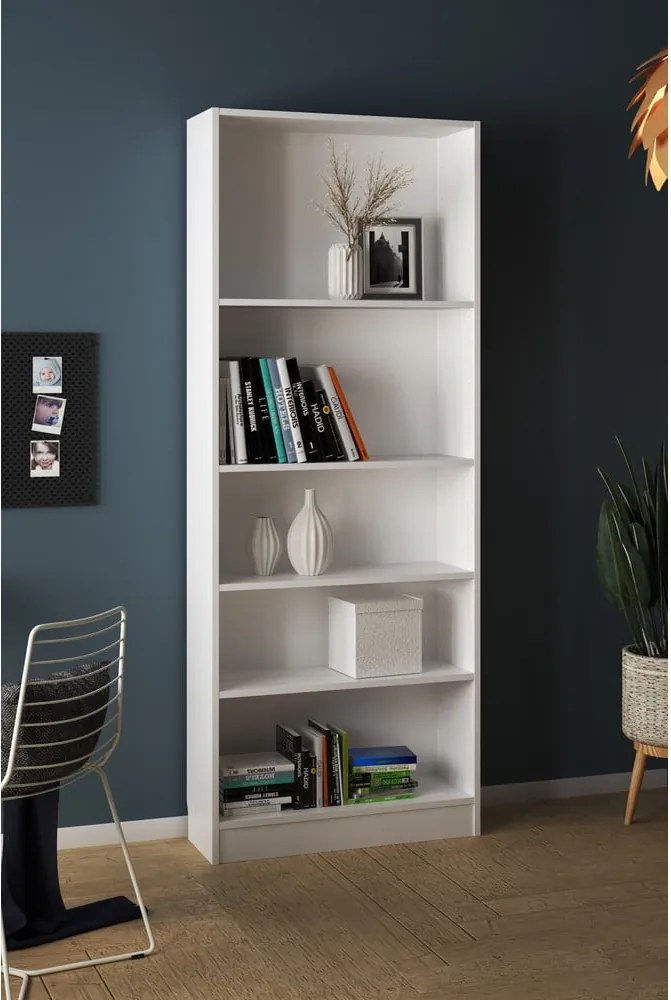 Bibliotecă Tvilum Basic, 79x203 cm, alb