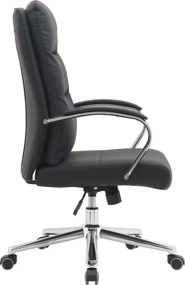 Scaun lemn masiv de birou negru/crom Ergo Professional