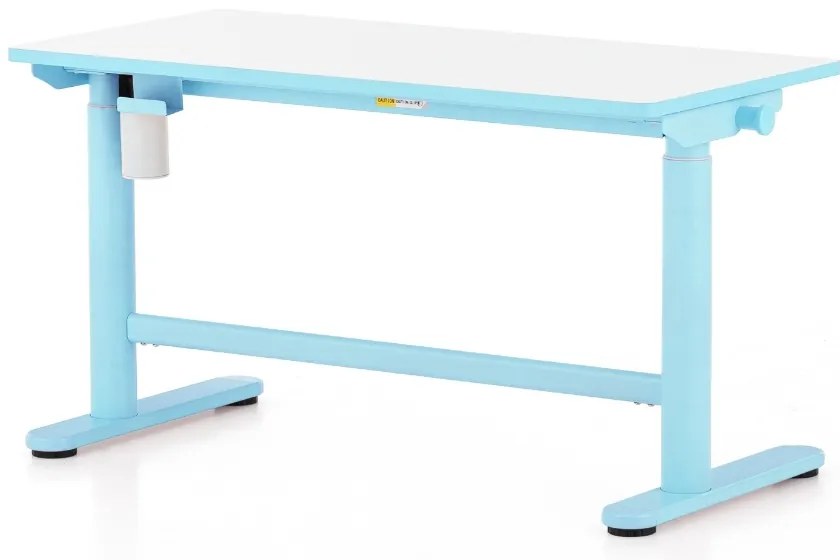 Masa reglabila in inaltime OfficeTech Kids, 100 x 50 cm, alb/albastru