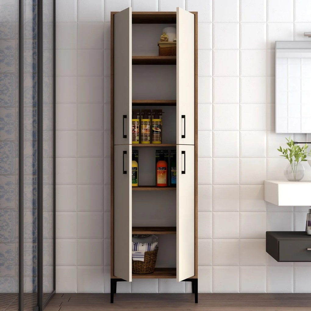 Dulap cu rafturi Berliner (Nuc + Crem). 1072515
