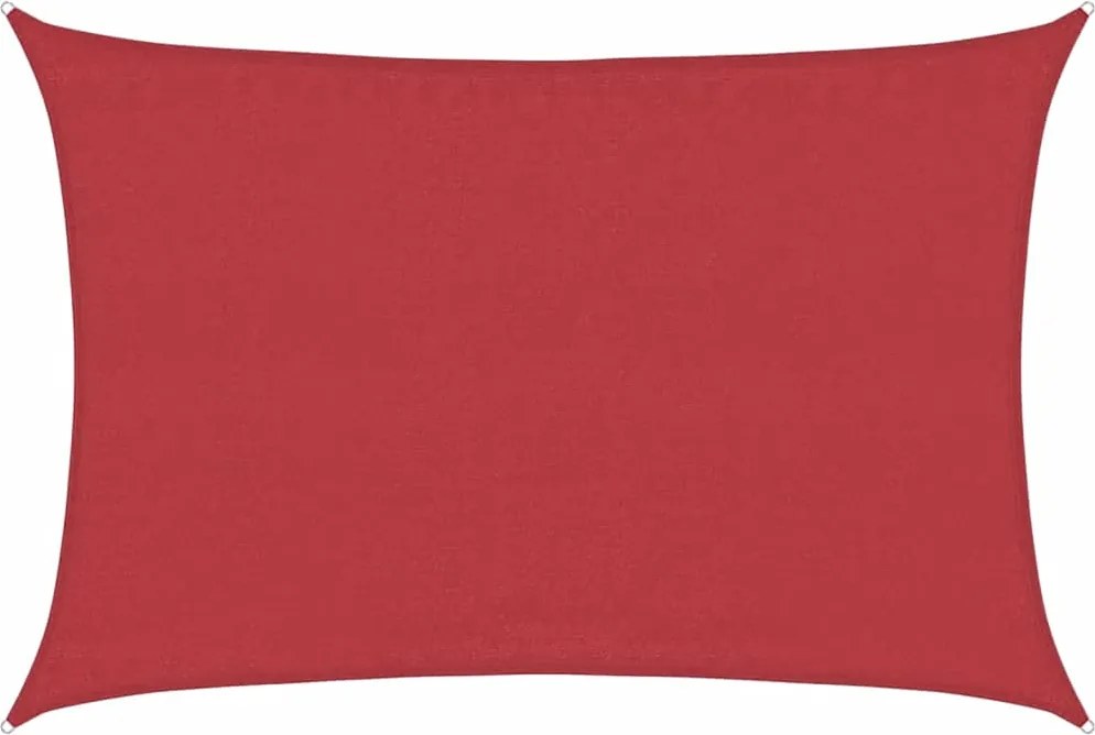 vidaXL Pânză parasolar, roșu, 3,5x5 m, HDPE, 160 g/m²
