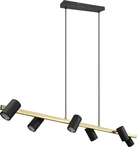 Trio - Lustră MARLEY pe cablu, 6x GU10/35W/230V, negru/auriu