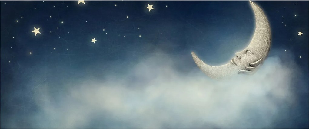 Tablou - Luna cu stele (120x50 cm)