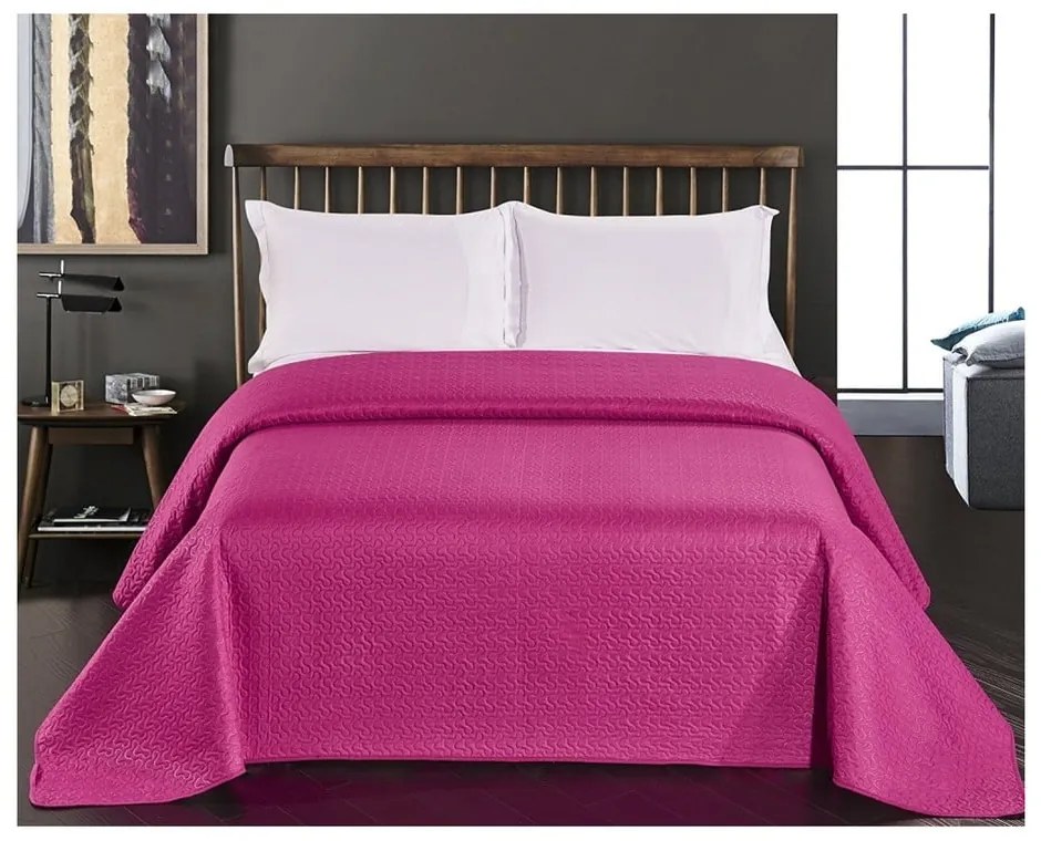 Cuvertură cu 2 fețe din microfibră DecoKing Bibi, 200 x 220 cm, roz