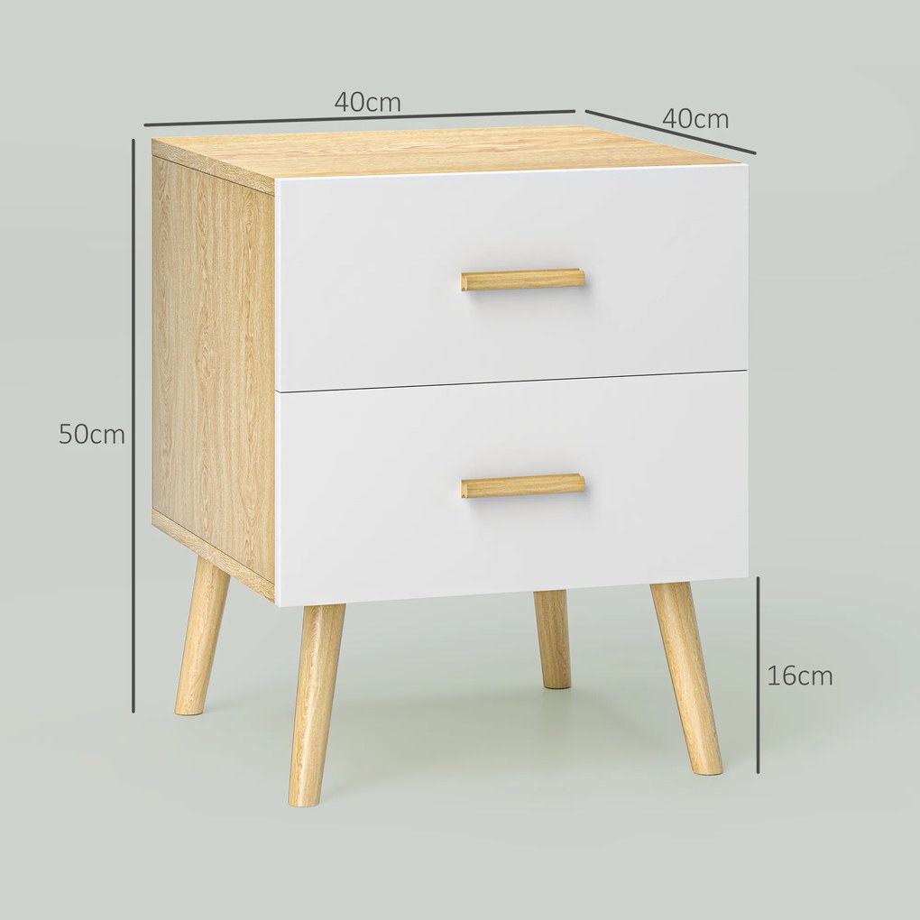 Comodă HOMCOM 2S stejar 40x50 | Aosom Romania