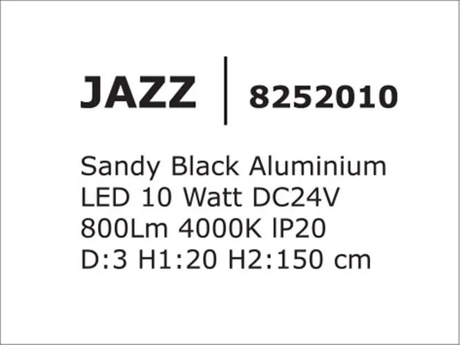Accesoriu, Corp de iluminat pentru sina magnetica Buxton, Loop sau Sign, JAZZ 10 Watt negru