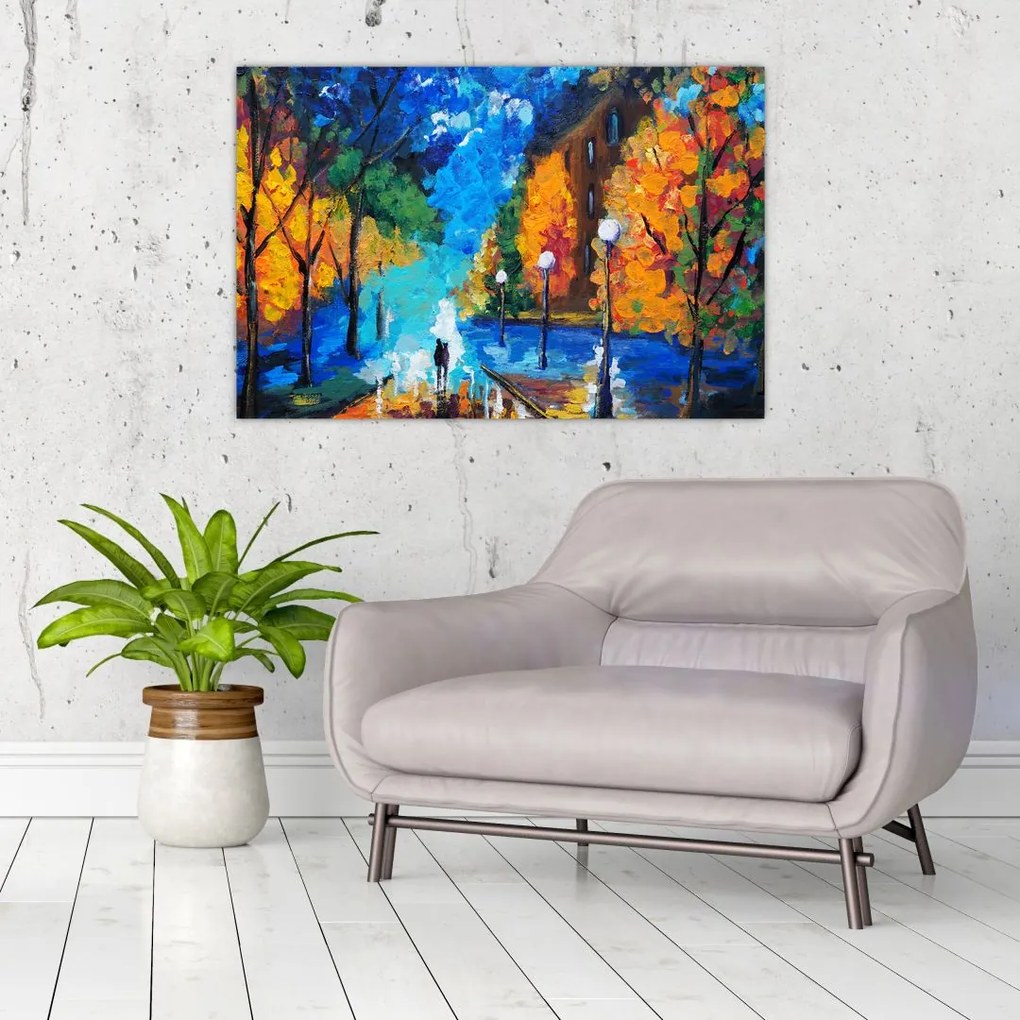 Tablou - Îndrăgostiții, Pointilism (90x60 cm)