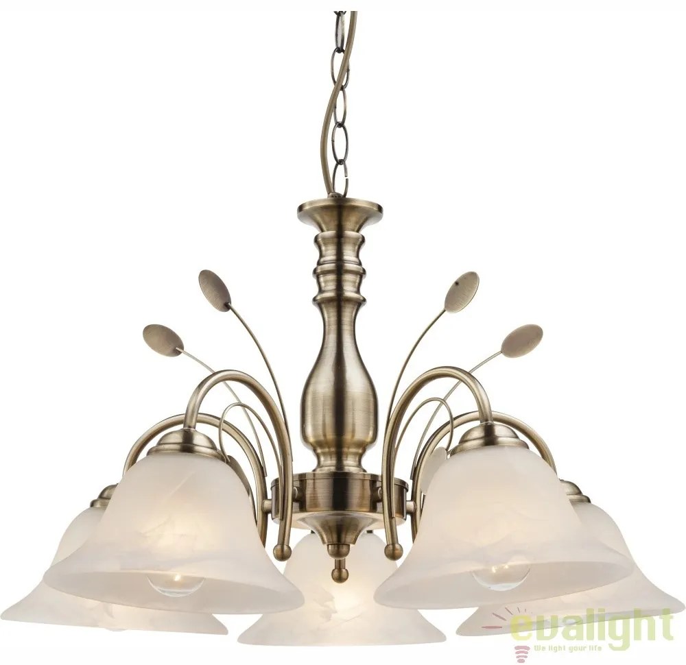 Candelabru design clasic 5 brate finisaj alama antica POSADAS 69007-5H GL