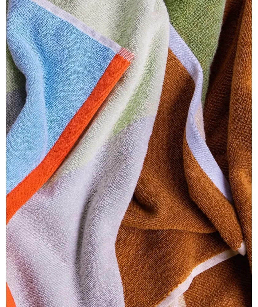 Prosop albastru din bumbac din frotir 70x140 cm Block – Hübsch