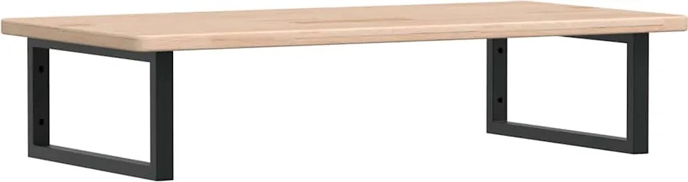 vidaXL Raft pentru lavoar montat pe perete, oțel și lemn masiv stejar