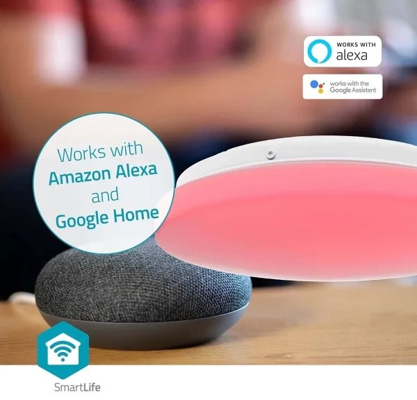 Plafonieră LED RGBW dimabilă Nedis WIFILAC35WT LED/18W/230V 2700-6500K IP44 Wi-Fi