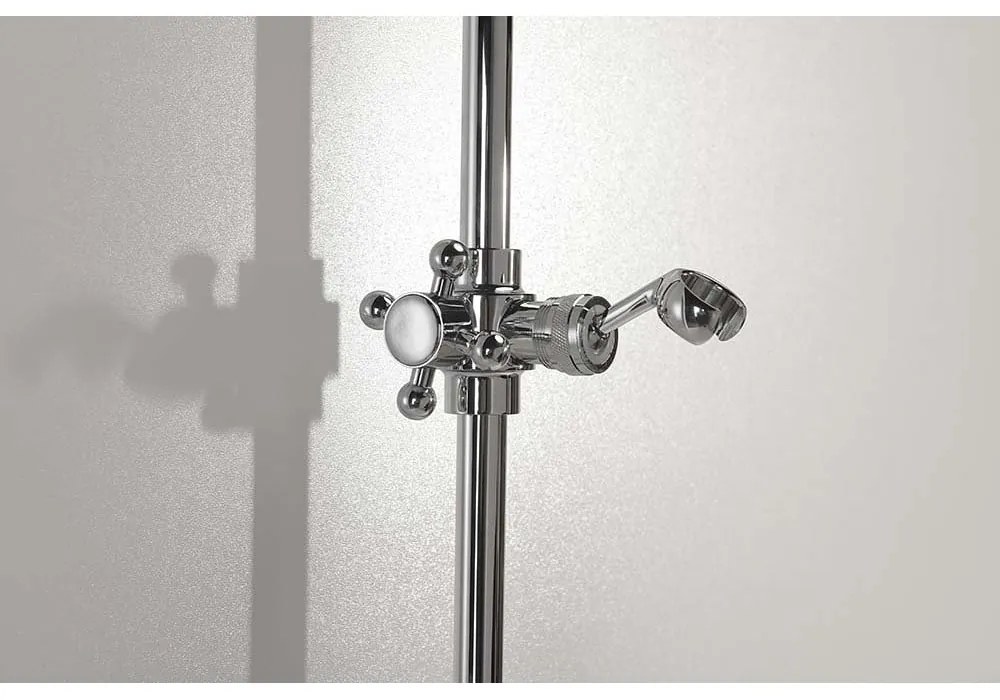 Tijă de duș argintiu-lucios de montat pe perete din alamă 67 cm cu suport glisant Antea – Sapho