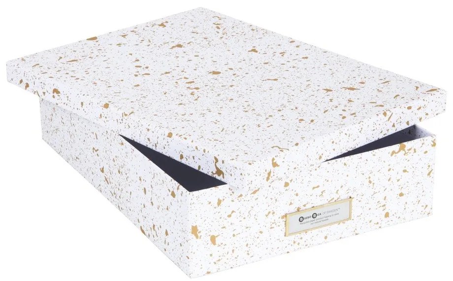 Cutie de depozitare Bigso Box of Sweden Oskar, auriu-alb