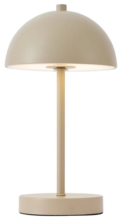 Lampă de masă de exterior bej, cu LED inclus, cu 3 trepte de intensitate, IP44, reîncărcabilă - Keira