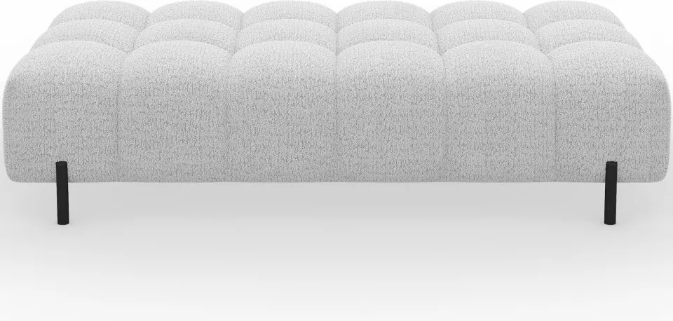 Taburet Tapitat cu Picioare Ferivo, 140x70x40 cm, alb bouclé – Royal 01