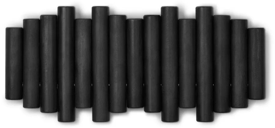 Cuier de perete negru din lemn masiv de pin Picket – Umbra