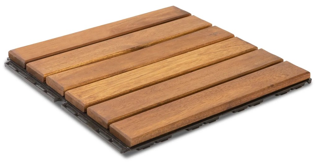 Pardoseala din lemn - 6 lamele - 30 x 30 cm - maro deschis - 6 buc  pachet