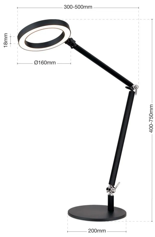 Veioza/Lampa de masa LED reglabila stil minimalist RINGO