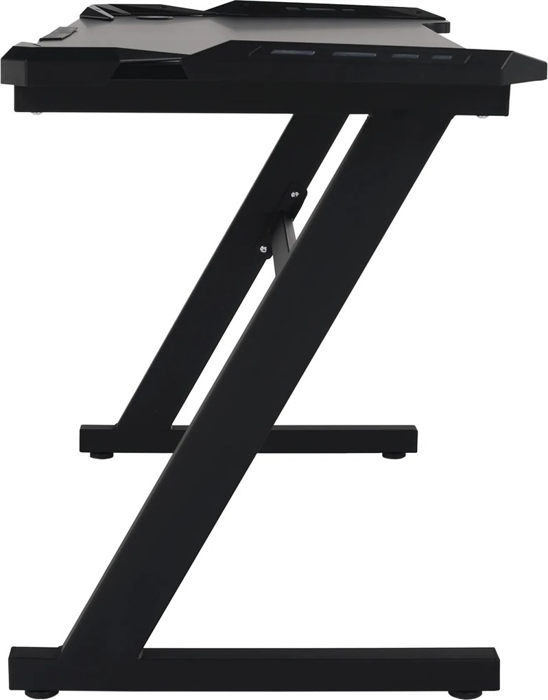 Birou PC/birou gaming, negru, JADIS