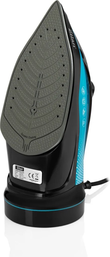 Fier de calcat Zilan ZLN0989, 2200W, Anti Calcar, Folosire cu sau fara cablu, Cablu rotativ 360, Termostat reglabil, Albastru