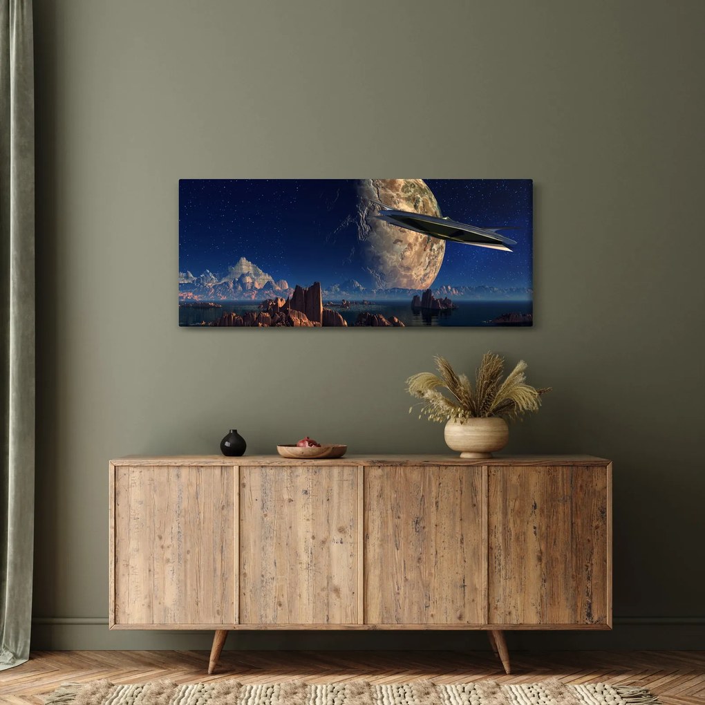 Tablou - Vizita extraterestrului (120x50 cm)