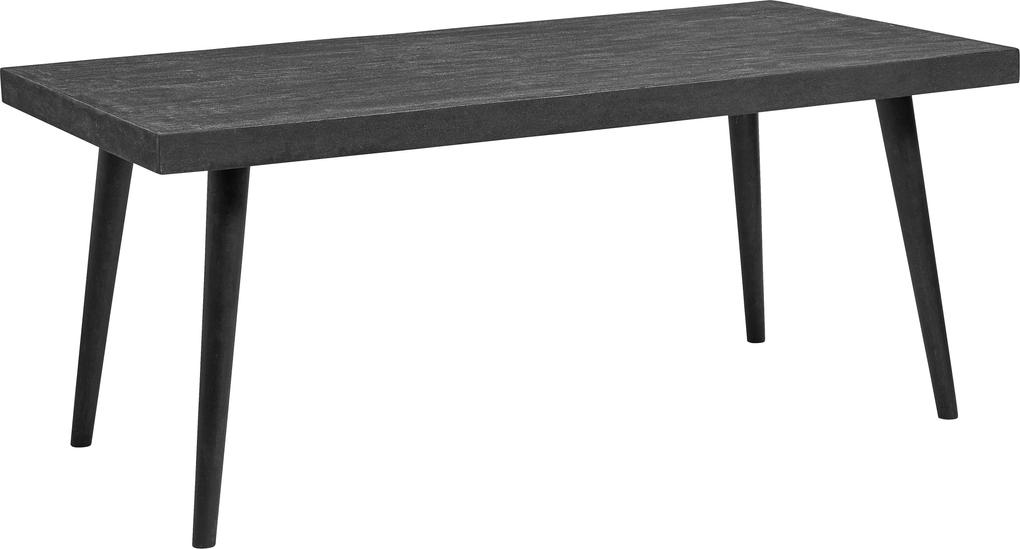 Masa dining cu blat si picioare din lemn negru Concrete 180x90cm | NORDAL