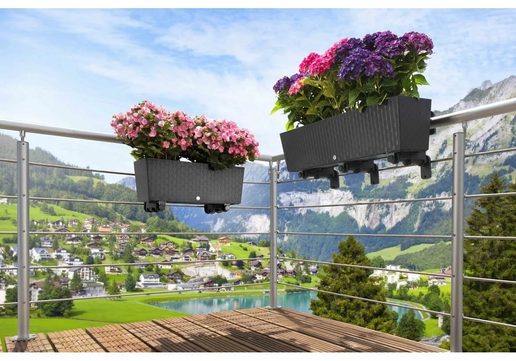 Jardinieră autoirigare Flower Lover Supremeantracit, 75 cm, 75 cm