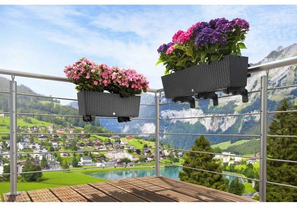 Jardinieră autoirigare Flower Lover Supremeantracit, 75 cm, 75 cm