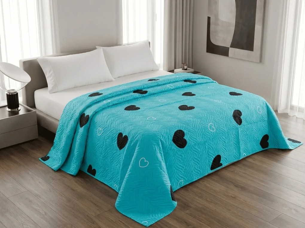 Cuvertura de pat CORAZON BLEND, albastru Dimensiune: 170 x 210 cm