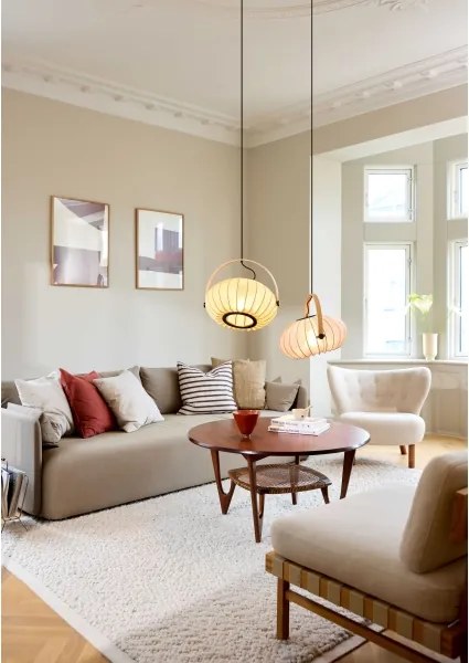 Halo Design 746361 - Pendul pe cablu DC 1xE27/40W/230V, Ø 40 cm, verde/stejar