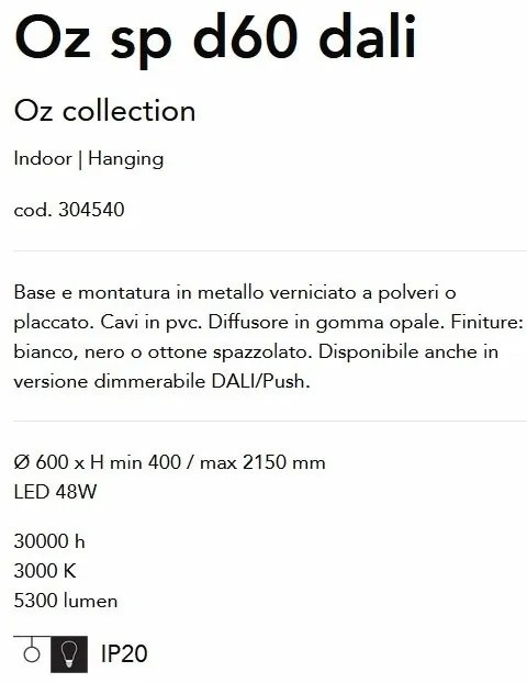 Lustra LED suspendata design modern circular Oz sp d60 dali alba