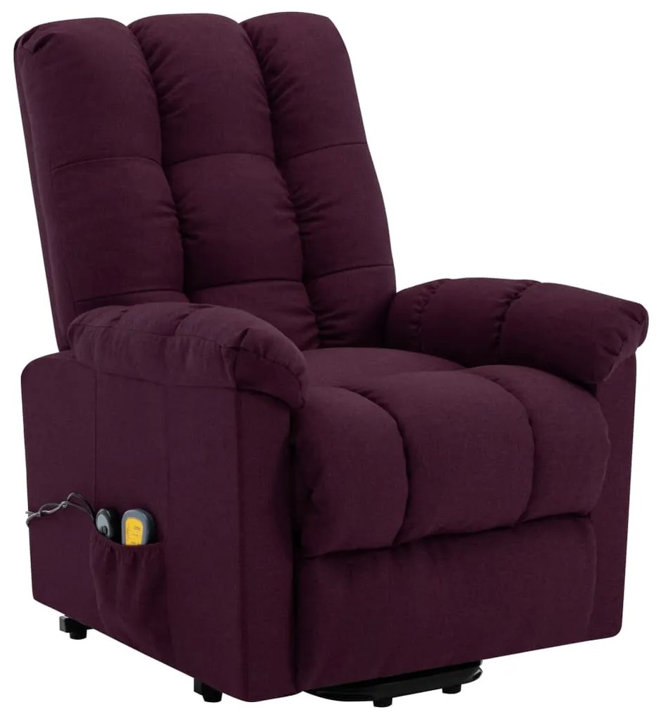 321397 vidaXL Fotoliu de masaj cu ridicare, violet, material textil
