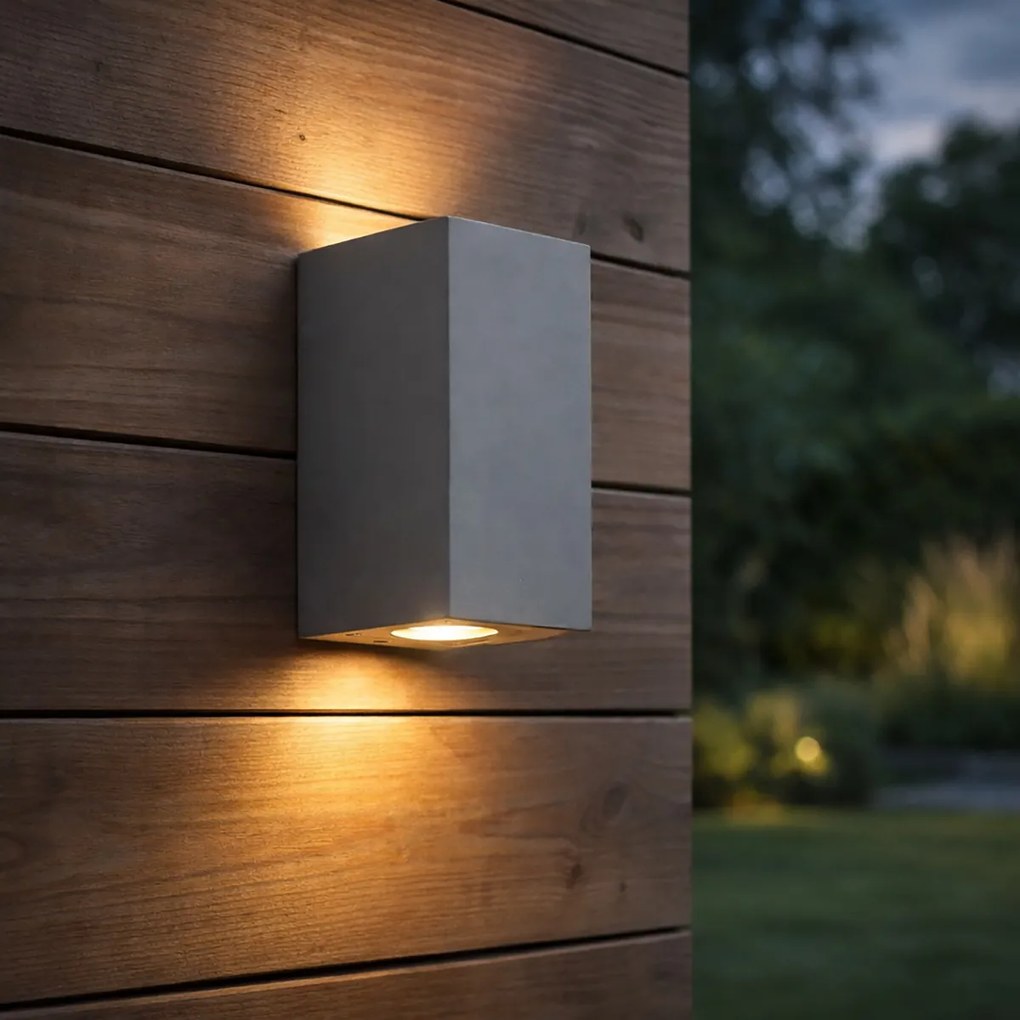 Lampă modernă de perete pentru exterior gri cu 2 lumini IP44 - Pompei