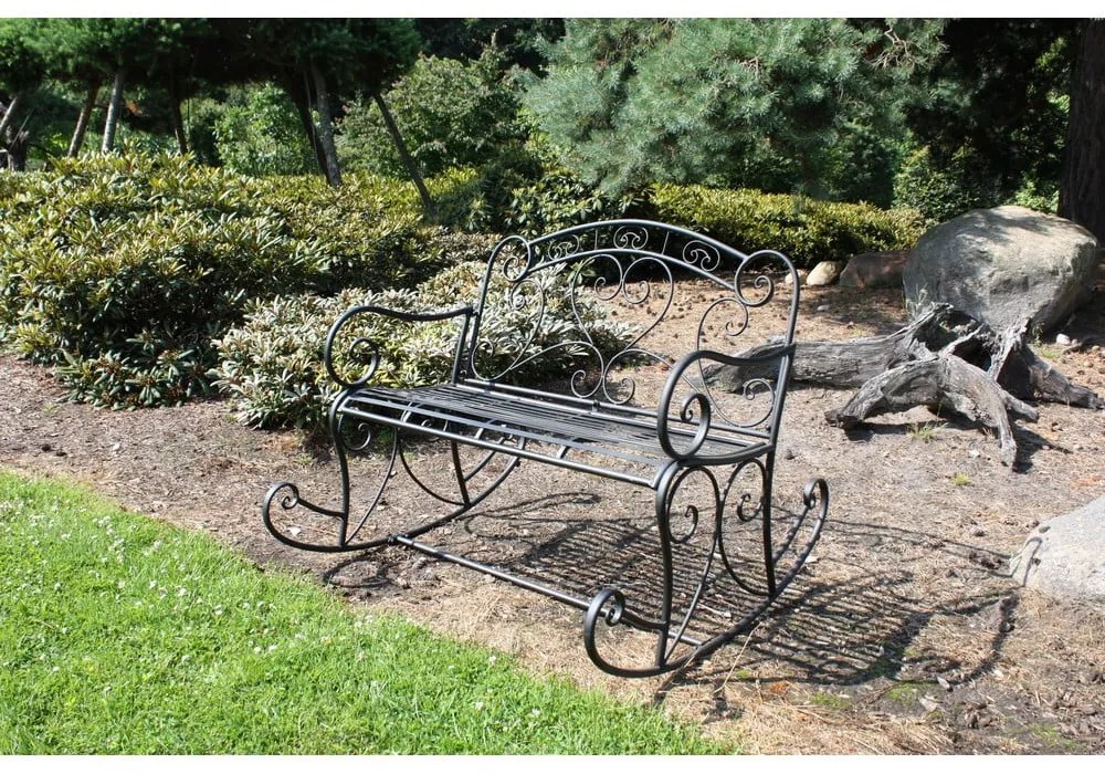 Bancă de grădină neagră din metal Dares - Garden Pleasure