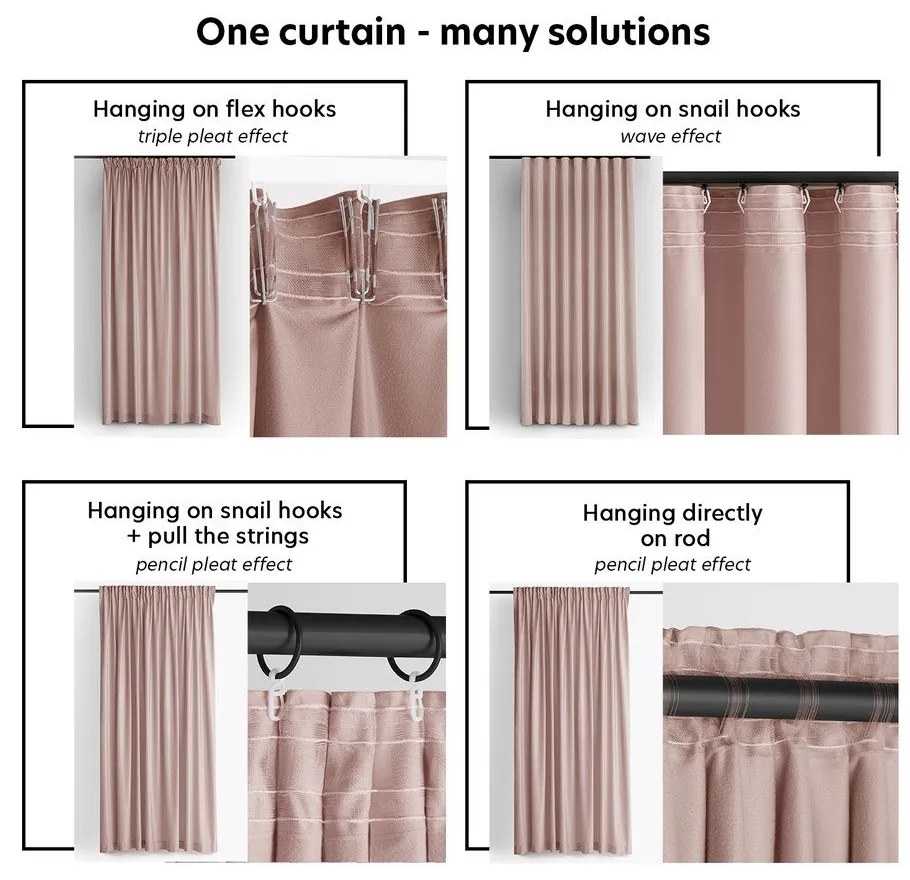 Draperie roz-deschis dimout (semi-opacă) din catifea 140x175 cm Velto – Filumi