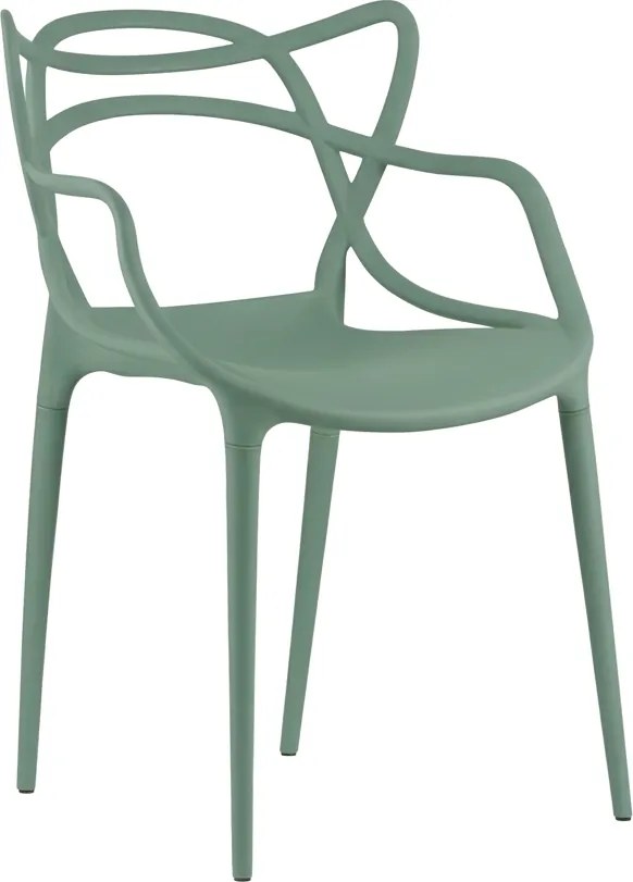 Set 4 scaune din plastic KATO, verde salvie