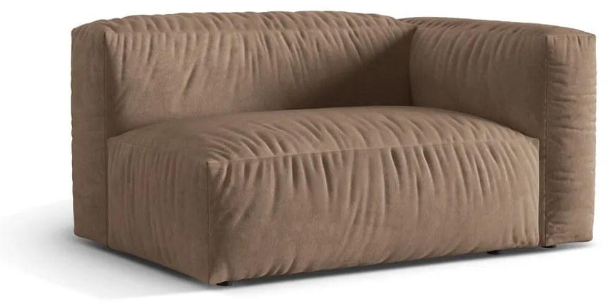 Modul pentru canapea modulară maro deschis cu tapițerie din catifea (cu colț pe partea dreaptă) Martina – Micadoni