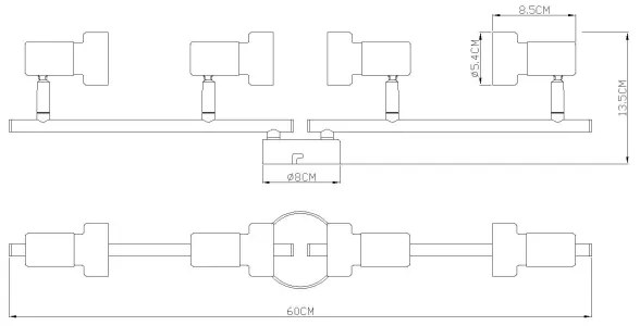 Spot Globo 57917-4N MASON 4xGU10/25W/230V negru/argintiu