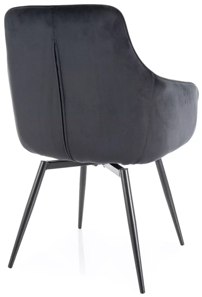 Scaun de sufragerie MARLO VELVET negru