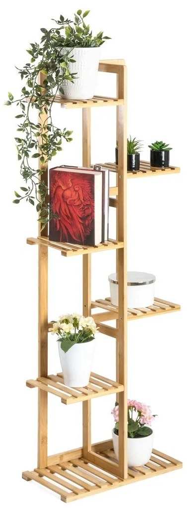 Suport pentru plante G21 cu 6 niveluri, din bambus