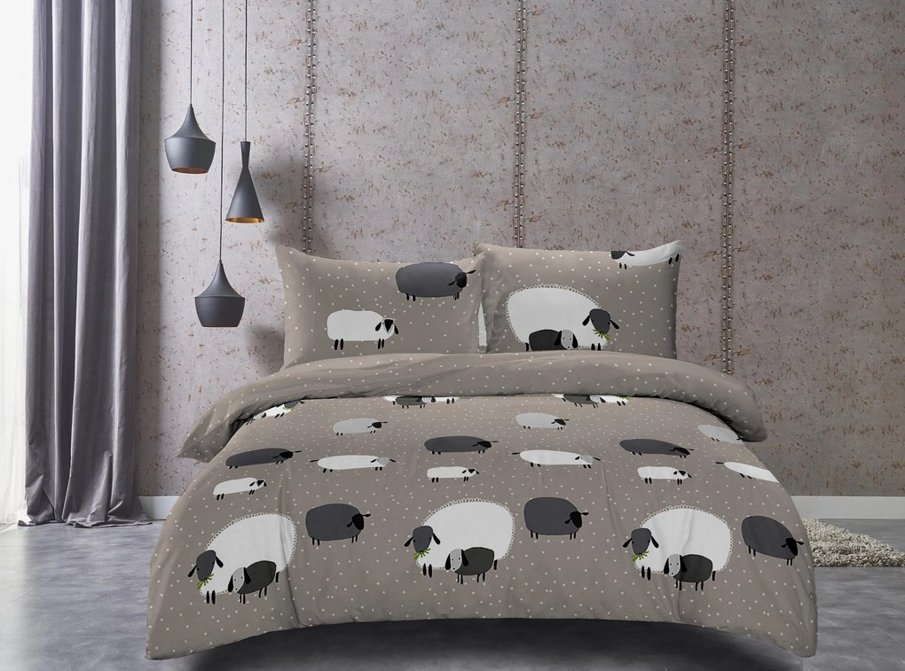 Lenjerie de pat din microfibra Culoare maro, DAINA Dimensiune lenjerie de pat: 2 buc 70 x 90 cm | 200 x 220 cm