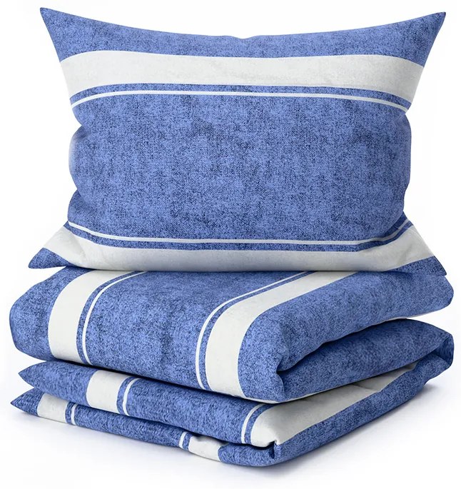 Lenjerie de pat din bumbac Renforce BLUE LINE albastru Dimensiunile lenjeriei: 70 x 90 cm | 140 x 200 cm