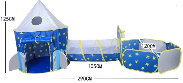 Cort de joaca 3 in 1, albastru